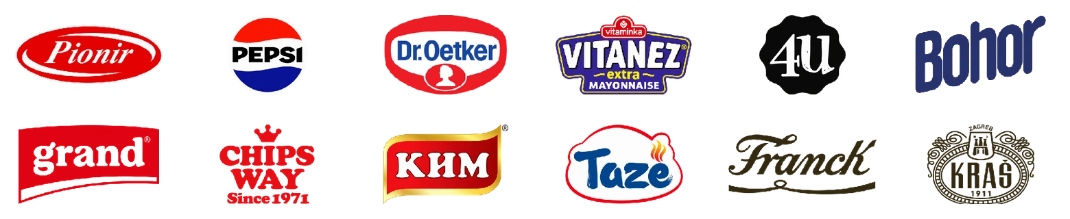 Златни брендови: Pionir, Pepsi, Dr. Oetker, Vitanez, 4U, Bohor, Grand, Chips Way, КИМ, Taze, Franck, Kraš